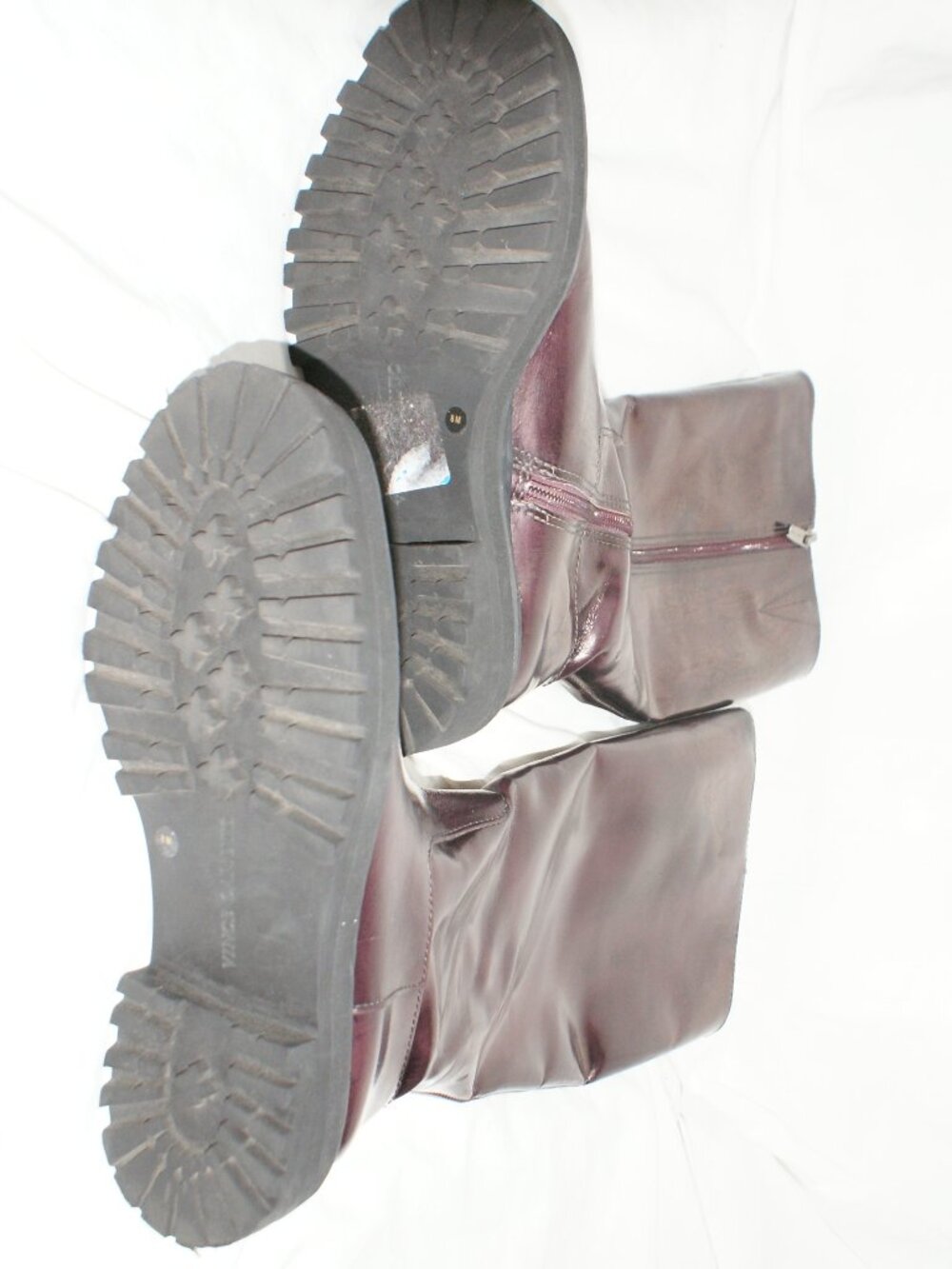 Vince Camuto Wine Leather Lug Sole Tall Boot - 8 - BRAND NEW - Picture 8 of 11